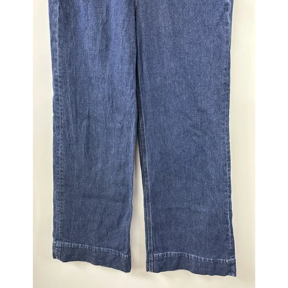 J.Crew 2024 Denim Wide Leg Trouser Jeans High Rise BP479 Blue 32" Inseam Size 27 - Picture 4 of 14